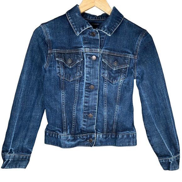 GAP Dark Blue Cropped Button Front Denim Jacket Girl’s Youth Size S